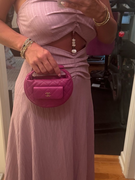 CHANEL Handbags - Caviar Quilted Polly Pocket Pouch Hobo Pink
